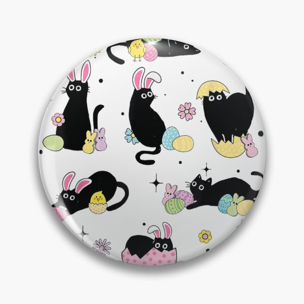 Item preview, Cute Black Cats in Easter Costumes With Eggs and Bunnies designed and sold by DonnaLoly.