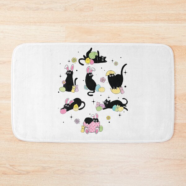 Item preview, Cute Black Cats in Easter Costumes With Eggs and Bunnies designed and sold by DonnaLoly.