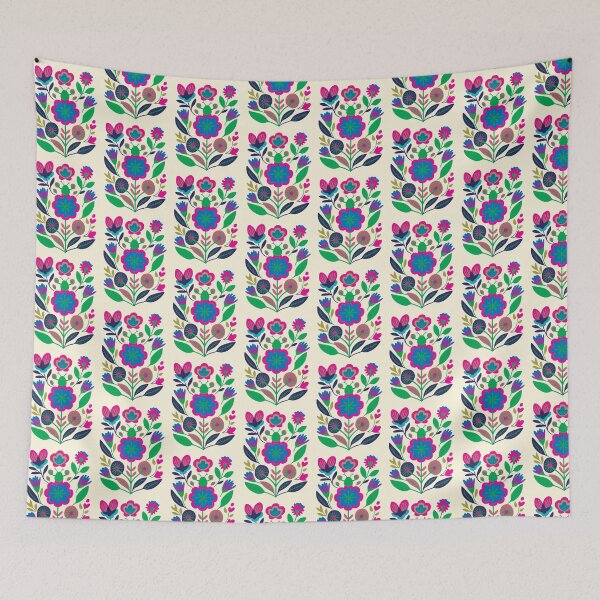 Item preview, Cool Colorful Capacious Folk Floral Abstract Design designed and sold by CharlottePlaceArt.