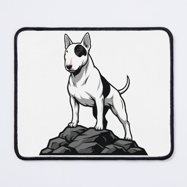 Item preview, Bull Terrier Dog on Rock Portrait White Spot designed and sold by PixelStudioBe.
