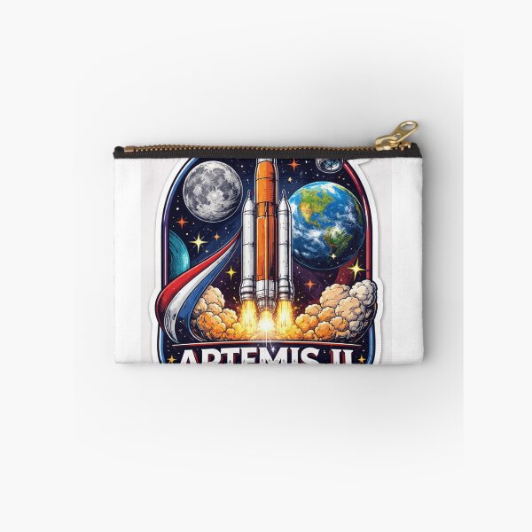 Aperçu de l'œuvre Autocollant pour t-shirt de lancement de la fusée Artemis II créée et vendue par Sticker Hubs.