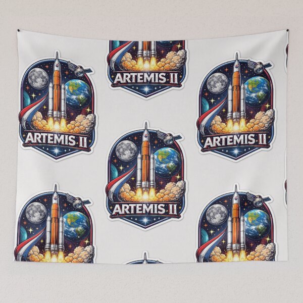 Item preview, Artemis II Mission Rocket Launch Sticker for T-shirt designed and sold by Sticker Hubs.