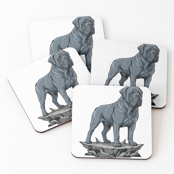 Item preview, Neapolitan Mastiff on a Rock, Blue Portrait designed and sold by PixelStudioBe.