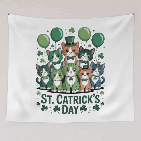Item preview, St Patricks Catricks Day Cats Saint Pattys designed and sold by papertaless.