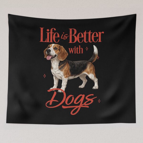 Item preview, LIFE IS BETTER - BEAGLE | Pets and Dogs lovers for Men and Women t-shirt designed and sold by panchiTWO.