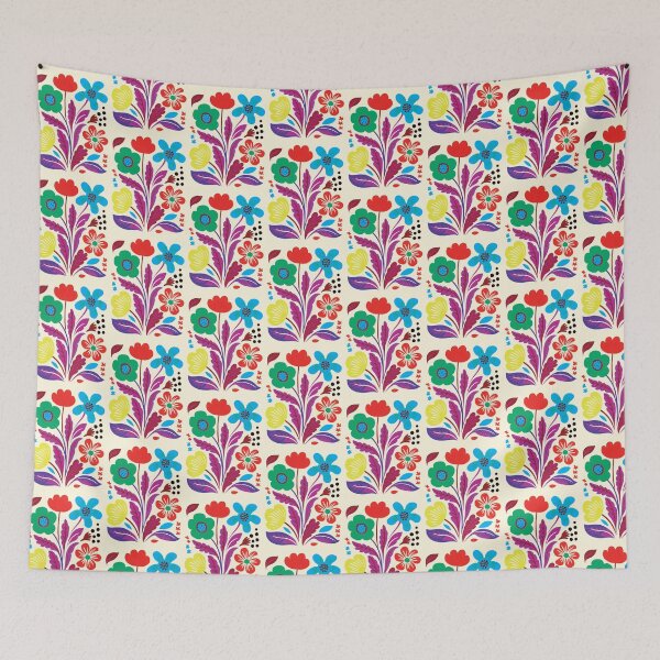 Item preview, Cool Colorful Capacious Folk Floral Abstract Design designed and sold by CharlottePlaceArt.