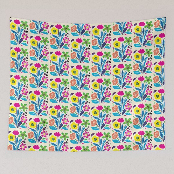 Item preview, Cool Colorful Capacious Folk Floral Abstract Design designed and sold by CharlottePlaceArt.