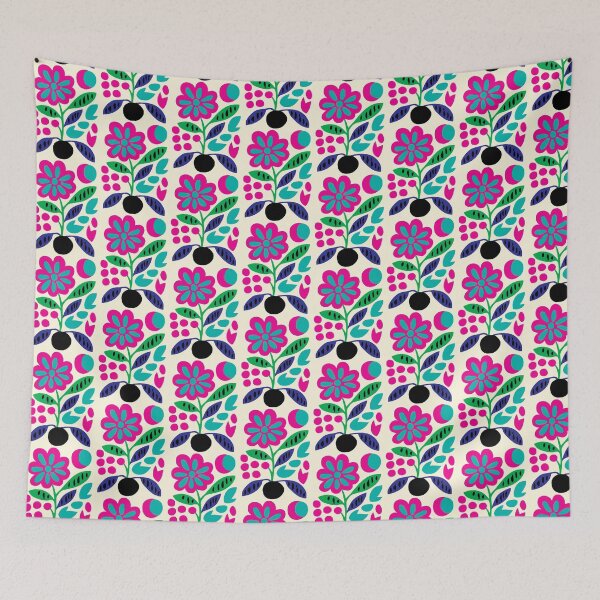 Item preview, Cool Colorful Capacious Folk Floral Abstract Design designed and sold by CharlottePlaceArt.