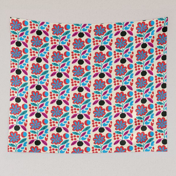 Item preview, Cool Colorful Capacious Folk Floral Abstract Design designed and sold by CharlottePlaceArt.