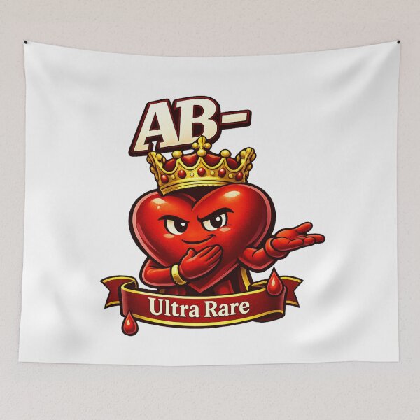 Item preview, Blood Type AB Negative - Rare Crowned Heart Desing designed and sold by Indefix.