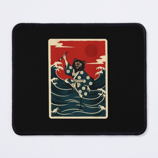 Item preview, Tanuki Painting Waves Japanese Style Illustration designed and sold by JordynLadukeg65.