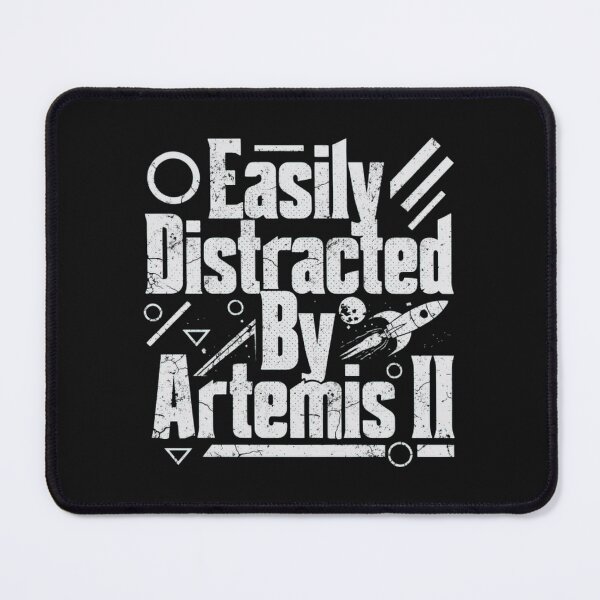 Item preview, Easily Distracted By Artemis II Minimal Space Typography Funny NASA Design designed and sold by cogiaovuong.