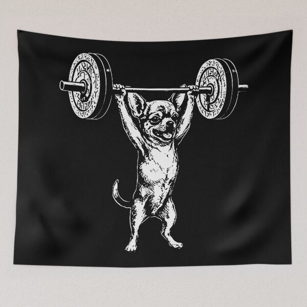 Item preview, Chihuahua Weightlifting Gym Dog Vintage Style designed and sold by eliramaison.