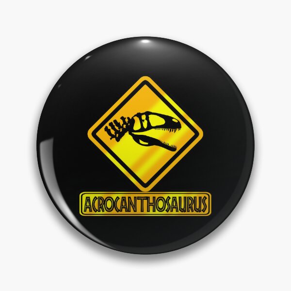 Item preview, Acrocanthosaurus Crossing Sign – Dinosaur Warning Road Sign Design designed and sold by Grimtech Workshop.