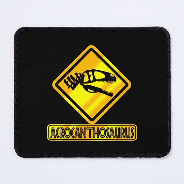 Item preview, Acrocanthosaurus Crossing Sign – Dinosaur Warning Road Sign Design designed and sold by Grimtech Workshop.