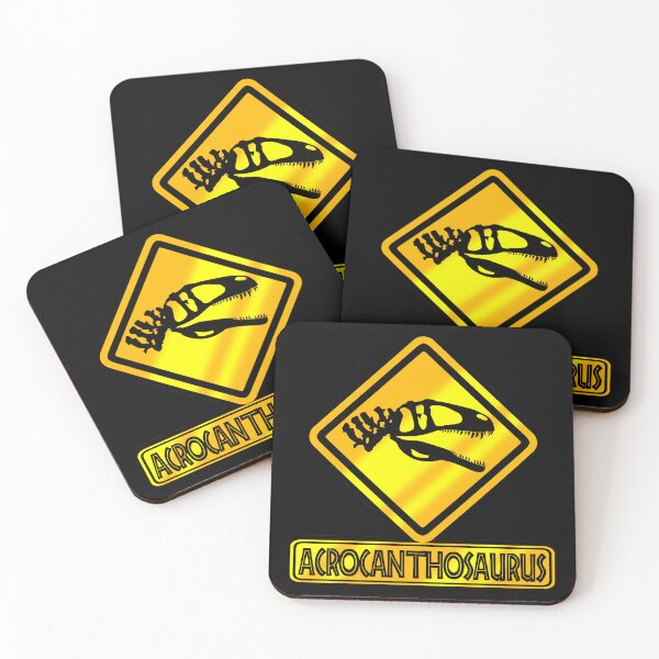 Item preview, Acrocanthosaurus Crossing Sign – Dinosaur Warning Road Sign Design designed and sold by Grimtech Workshop.