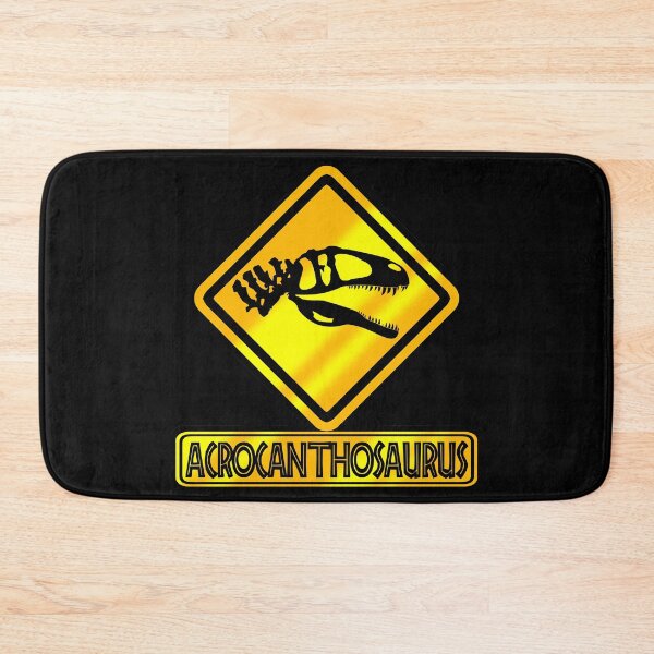 Item preview, Acrocanthosaurus Crossing Sign – Dinosaur Warning Road Sign Design designed and sold by Grimtech Workshop.