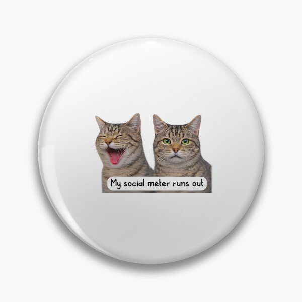 Item preview, Neurospicy My Social Meter Runs Out Funny Introvert Cat Meme Premium Tri-Blend designed and sold by JohnVBurks.