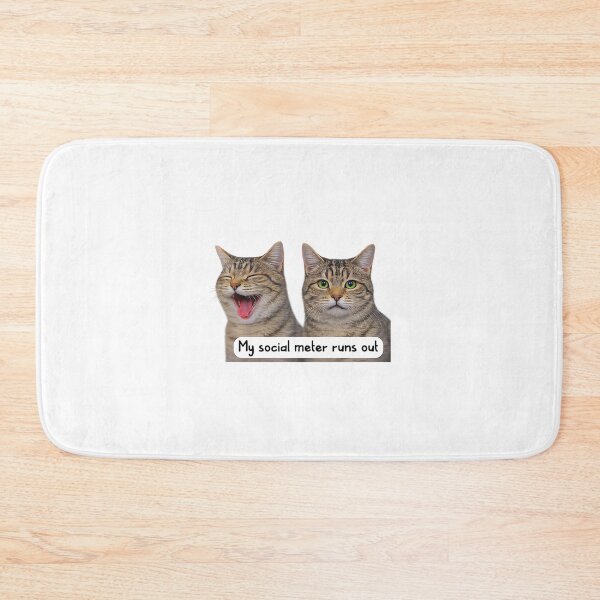 Item preview, Neurospicy My Social Meter Runs Out Funny Introvert Cat Meme Premium Tri-Blend designed and sold by JohnVBurks.