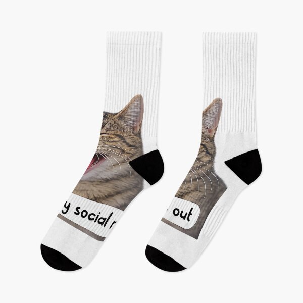 Item preview, Neurospicy My Social Meter Runs Out Funny Introvert Cat Meme Premium Tri-Blend designed and sold by JohnVBurks.