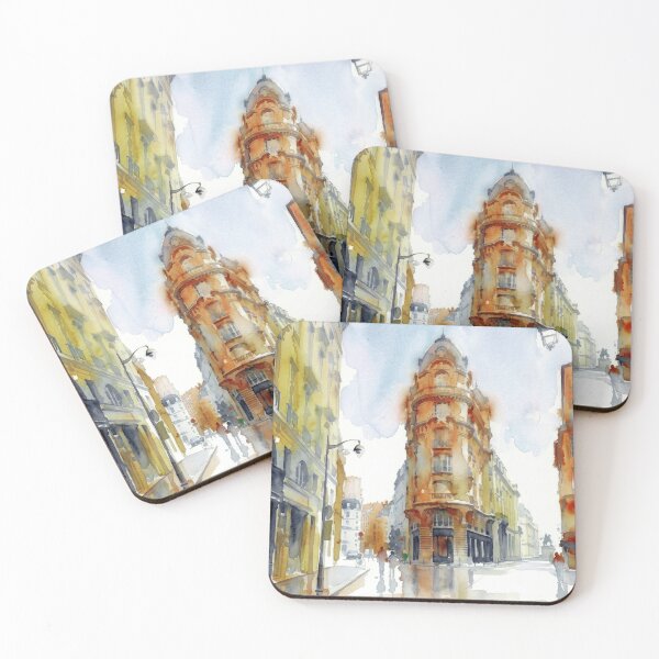 Item preview, Paris Rainy Corner Watercolor designed and sold by caracatita75.