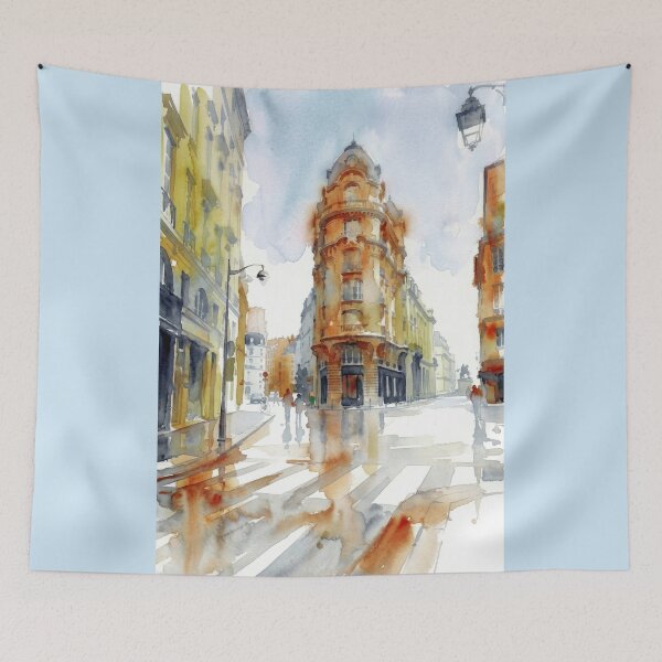 Item preview, Paris Rainy Corner Watercolor designed and sold by caracatita75.