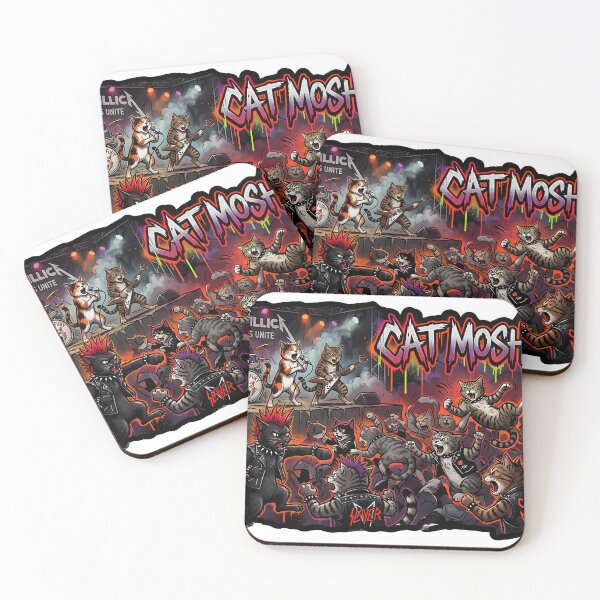 Item preview, Meowtallica 3am Cat Mosh Pit Funny Rocker Heavy Metal Cat Art designed and sold by LaughingMan132.