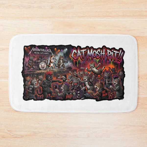Item preview, Meowtallica 3am Cat Mosh Pit Funny Rocker Heavy Metal Cat Art designed and sold by LaughingMan132.