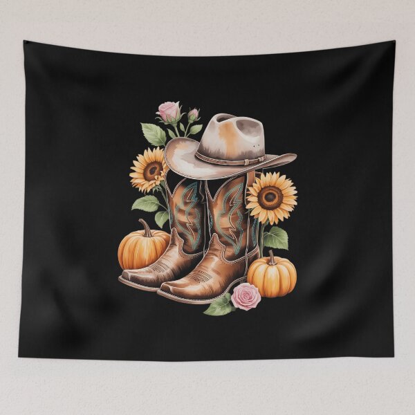 Item preview, Western Fall Pumpkin Sunflower Cowboy Boots designed and sold by VENOM0RIOT.