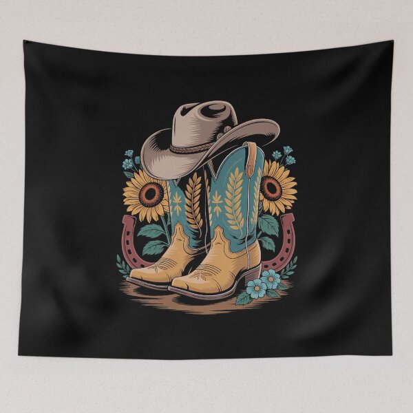 Item preview, Western Cowboy Boot Horseshoe Sunflower Rope Cowgirl Country designed and sold by VENOM0RIOT.