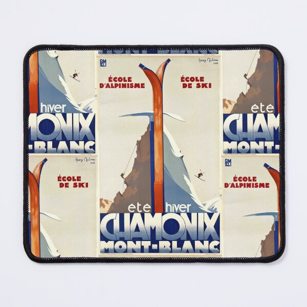 Item preview, Vintage Travel Poster | Chamonix Mont-Blanc 1933 | Art Deco Ski & Climb Adventure | French Alps Winter  Summer Sports designed and sold by artofuniverse.