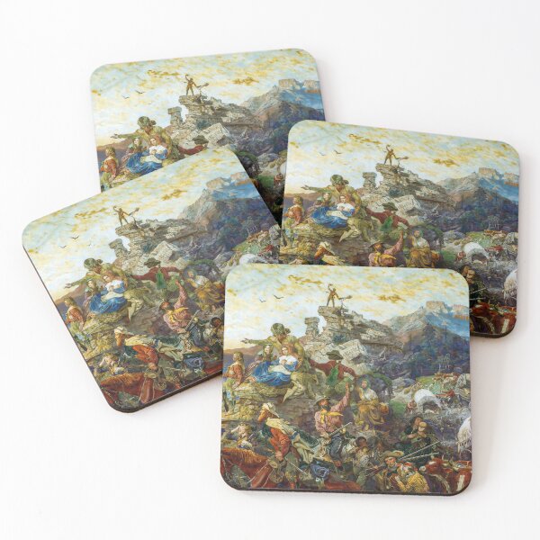 Item preview, Westward Empire Pioneer Scene Vintage American Landscape Painting designed and sold by TheSoulOfArt.