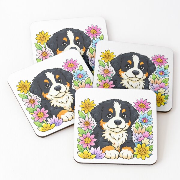 Item preview, Dog and Flowers Art Illustration designed and sold by SoftSproutstu.