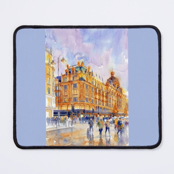 Item preview, Historic Luxury Storefront Knightsbridge London Watercolor designed and sold by caracatita75.