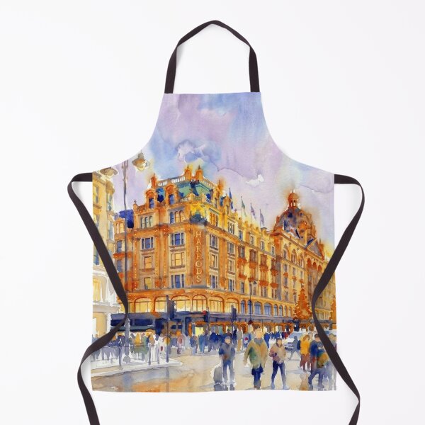 Item preview, Historic Luxury Storefront Knightsbridge London Watercolor designed and sold by caracatita75.