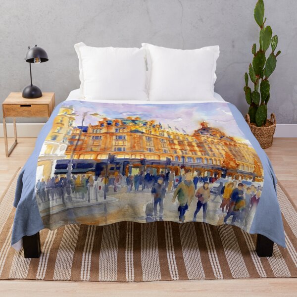Item preview, Historic Luxury Storefront Knightsbridge London Watercolor designed and sold by caracatita75.
