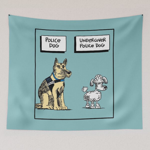 Item preview, Secret Agent Dog in Disguise - Funny Police K9 Cartoon designed and sold by ZERO-MIND.
