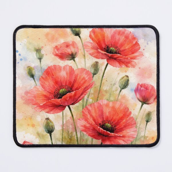Item preview, Red Poppy Watercolor Illustration – Wildflower Floral Art Botanical Print Soft Nature Decor designed and sold by Darlin8888.
