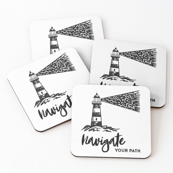 Item preview, Navigate Your Path – Lighthouse Ocean Minimalist Motivational Design designed and sold by ArcticFoxStudio.