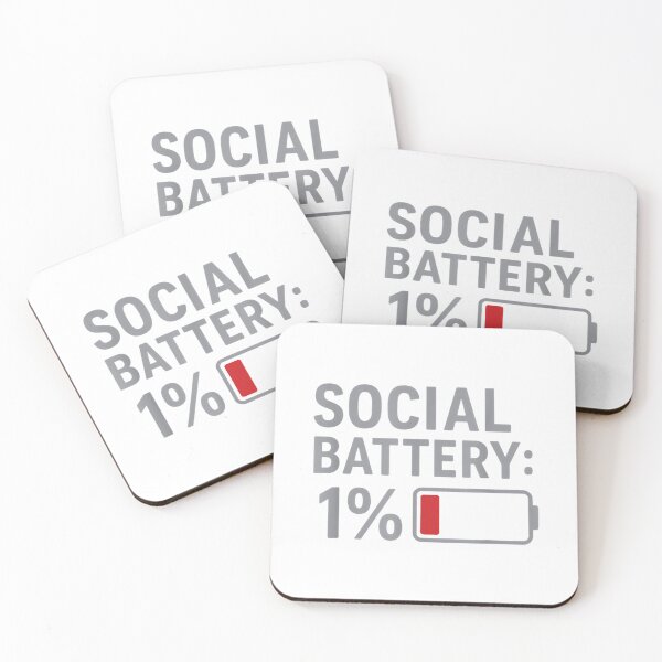 Item preview, Social Battery 1 Percent Funny Introvert Mood Minimalist designed and sold by JohnVBurks.