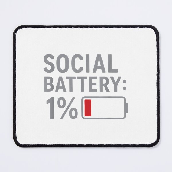 Item preview, Social Battery 1 Percent Funny Introvert Mood Minimalist designed and sold by JohnVBurks.
