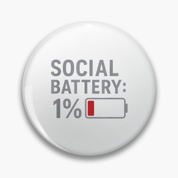 Item preview, Social Battery 1 Percent Funny Introvert Mood Minimalist designed and sold by JohnVBurks.