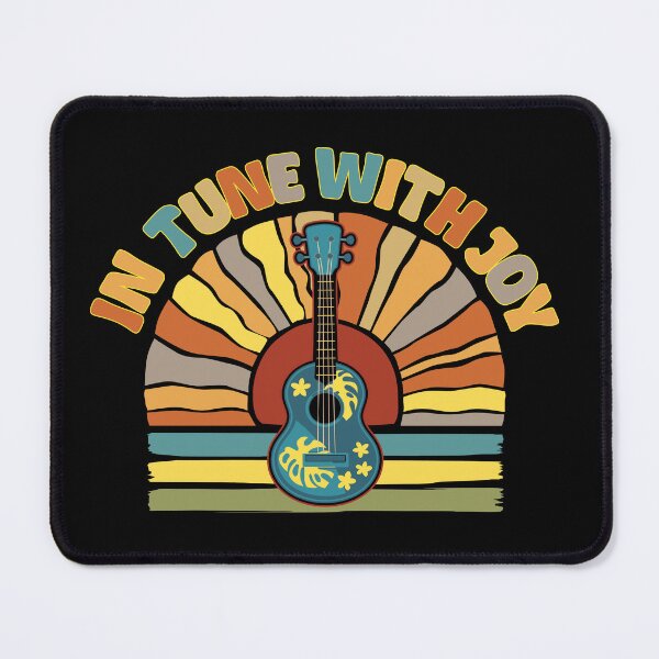 Item preview, In tune with Joy - Retro Sunset and Ukulele designed and sold by UkeverseGifts.