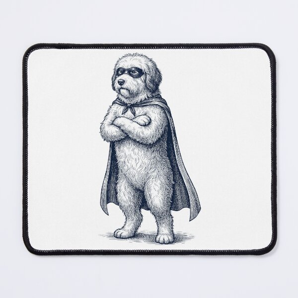 Item preview, Vintage Old English Sheepdog Hero Superhero Dog Lover designed and sold by DoodleTortle.