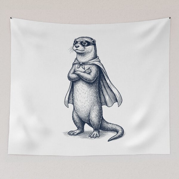 Item preview, Vintage Otter Hero Superhero Animal Lover designed and sold by DoodleTortle.
