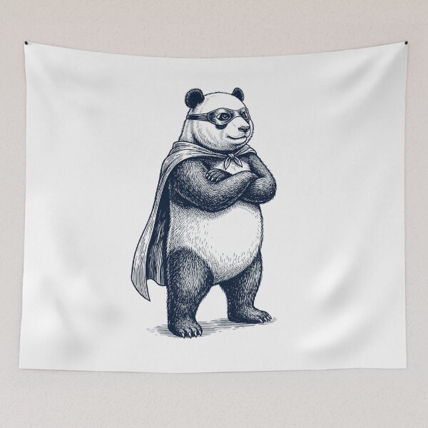 Item preview, Vintage Panda Hero Superhero Animal Lover designed and sold by DoodleTortle.