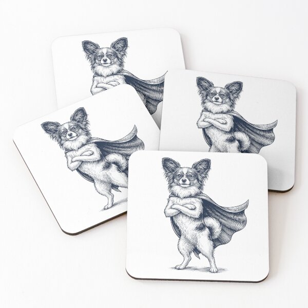 Item preview, Vintage Papillon Hero Superhero Dog Lover designed and sold by DoodleTortle.