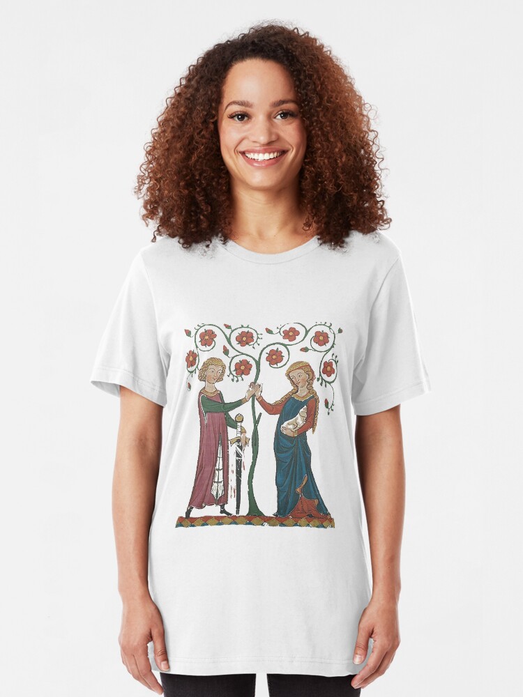 Alternate view of Medieval Couple, German circa 1250 Slim Fit T-Shirt
