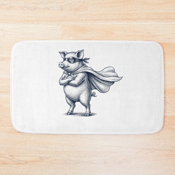 Item preview, Vintage Pig Hero Superhero Animal Lover designed and sold by DoodleTortle.