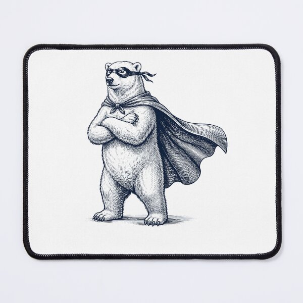Item preview, Vintage Polar Bear Hero Superhero Animal Lover designed and sold by DoodleTortle.